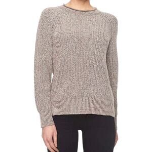 Ellen Tracy Light Brown Cable Knit Sweater Round Neck Sz MED Fall Winter Casual